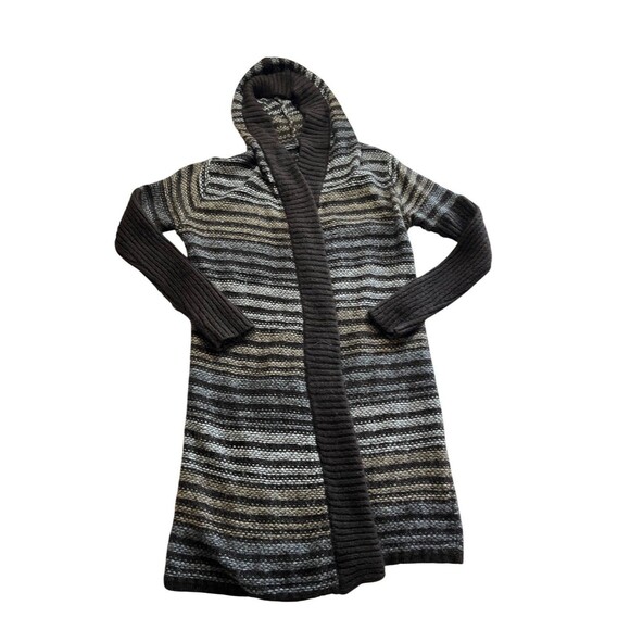 Stile Benetton Cardigan Small Brown Mohair Hooded Made In Italy - Picture 1 of 12